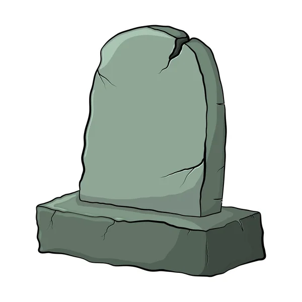 Náhrobek starý prázdný rozbitý karikatura hrob pro pohřeb izolovat na w — Stockový vektor