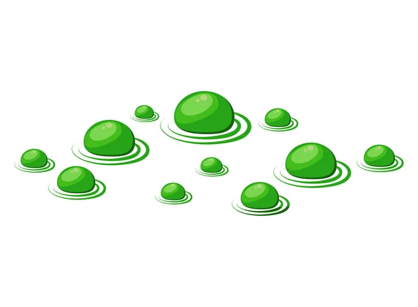 Bubblor grönt gift, giftigt i häxor bryggt isolerad på vit ba — Stock vektor