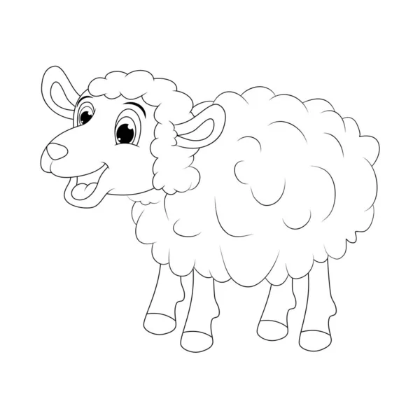 Πρόβατα για εικονογράφηση αγρόκτημα εικονίδιο Σχέδιο περίγραμμα απομονωμένο — Διανυσματικό Αρχείο