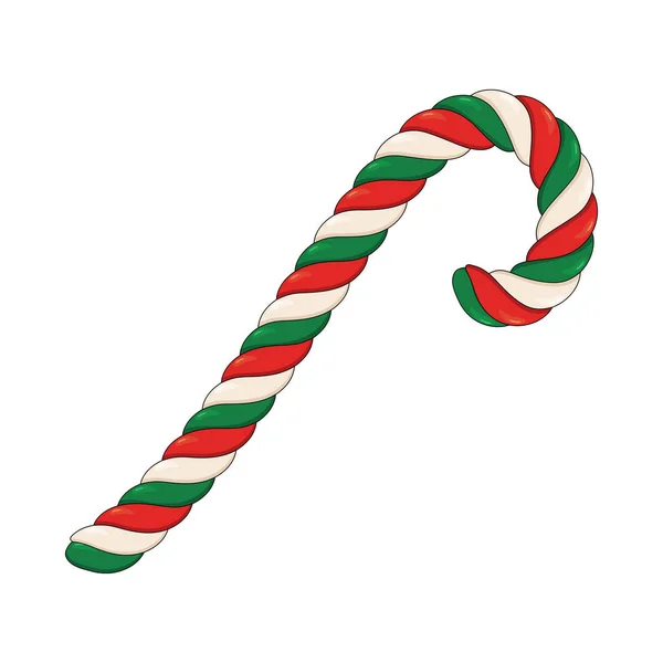 在白色背景上隔离的糖果手杖。 传统的圣诞节 — 图库矢量图片