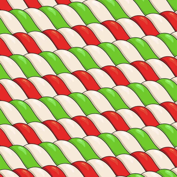 막대 막대 모양의 벡터 패턴. 붉은 색, 녹색의 크리스마스 배경 — 스톡 벡터