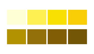 Ca için Sarı Renk şablon koleksiyonu Gölgesi ve Uzunluk paleti