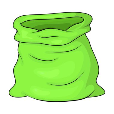 Altın sikke için yeşil boş çanta, açık para çuvalı vec