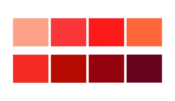 Tavolozza di tonalità di colore rosso e luci per il design dei cartoni animati. Temperatura — Vettoriale Stock