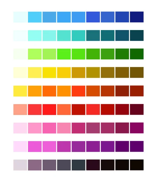 Renk Spektrumu Farklı Renkler. Renkli tablo paleti, Uzunluklar ve — Stok Vektör