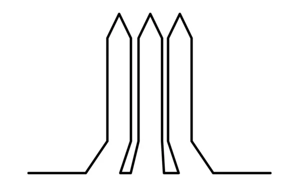 Växande pilar pilar kontinuerlig linje ikon. linjär stil tecken för m — Stock vektor