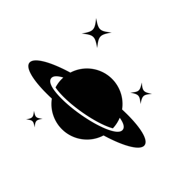 Saturn silhouette vector icon isolated on white background. Astr — 스톡 벡터