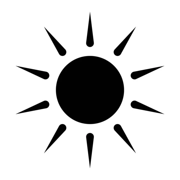 Sun silhouette isolated on white background . Sunny Weather Elem — 스톡 벡터