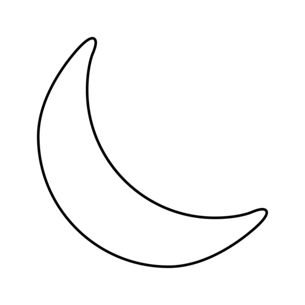 Esquema de luna creciente. Luna vectorial para colorear libro. símbolo enfermo — Vector de stock