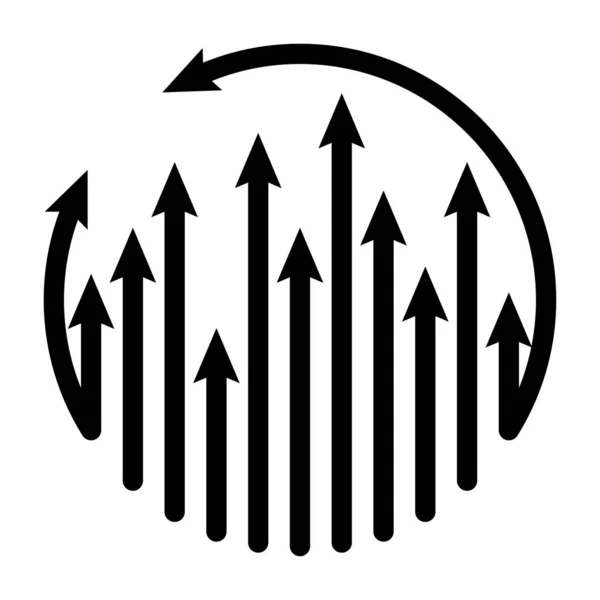 Ciclo de ilustración de flechas creciendo Vector plantilla, icono, busin — Vector de stock
