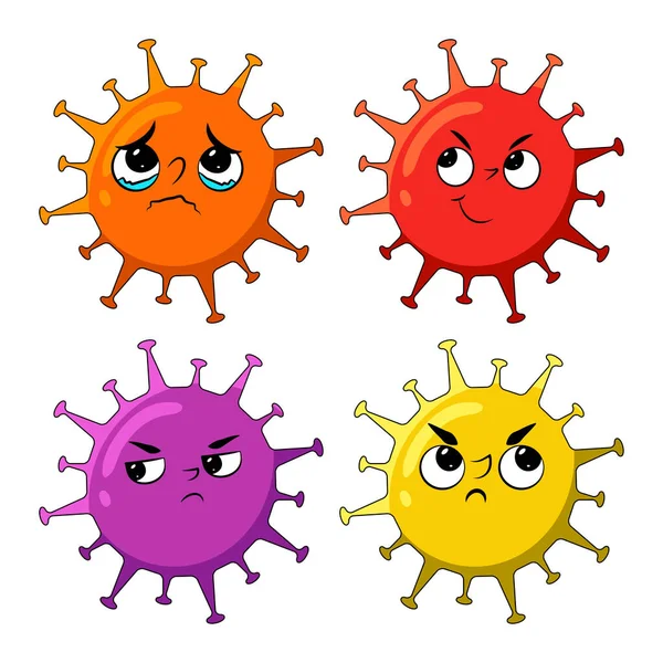 Gezicht Van Corona Virus Diagnose Mascotte Cartoon Stijl Coronavirus Covid — Stockvector