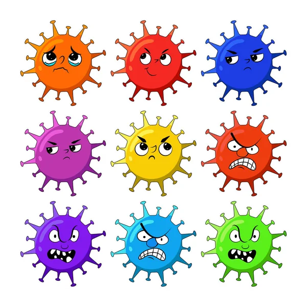 Stop Coronavirus 2019 Ncov Virus Lucu Atau Bakteri Coron Avirus - Stok Vektor