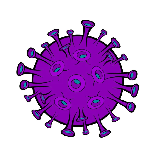 Карикатура Коронавіруса Ізольована Білому Тлі Cov Dangerous Cell Chinese Epidemic — стоковий вектор