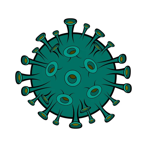 Coronavirus Tecknad Illustration Isolerad Vit Bakgrund För Porslin Illustrationer Koncept — Stock vektor