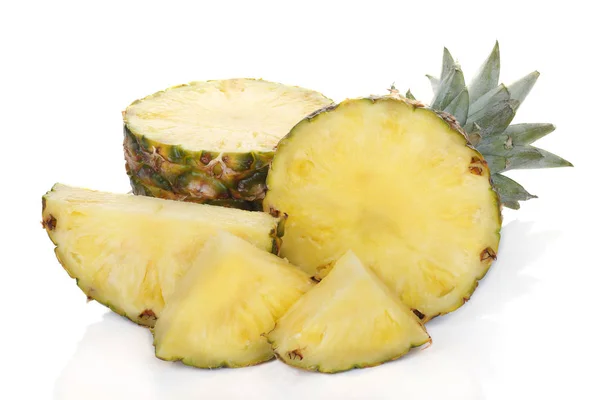 Sliced pineapple isolated on white — Stock Photo, Image