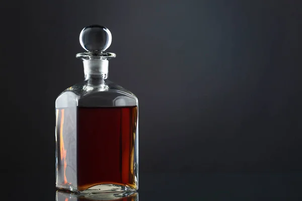 Bottle Whisky Gray Background — Stock Photo, Image
