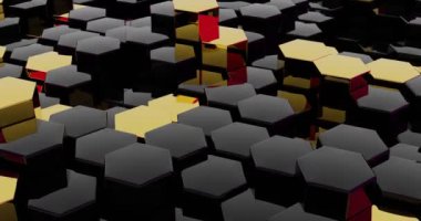 Siyah ve Altın Altıgen Arkaplan. Döngü