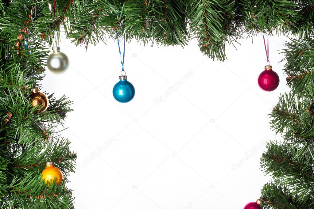 Festive fir tree with toys