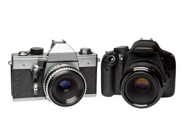 Mechanical and a digital photo camera — Stock Photo, Image