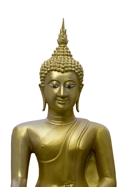 Immagine di statua di buddha dorata su sfondo bianco . — Foto Stock