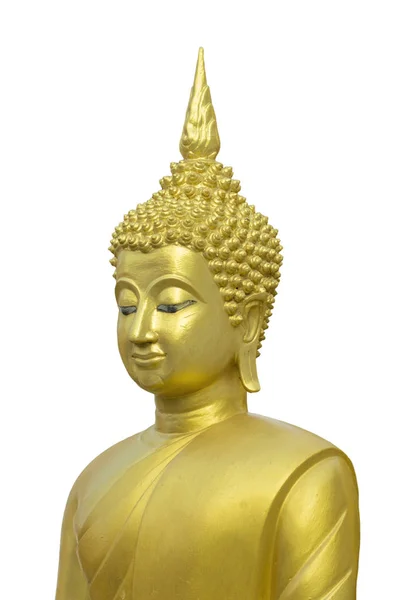 Immagine di statua di buddha dorata su sfondo bianco . — Foto Stock