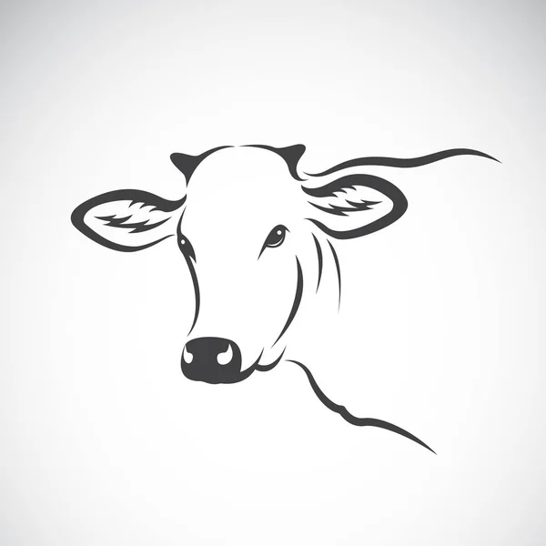 Vector image of a cow head design on white background, Vector co — Stock Vector