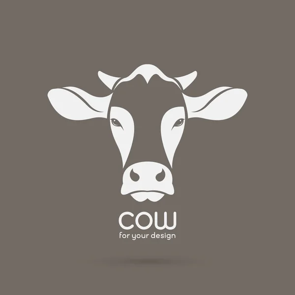 茶色の背景、ベクトル co に牛の頭部デザインのベクター画像 — ストックベクタ