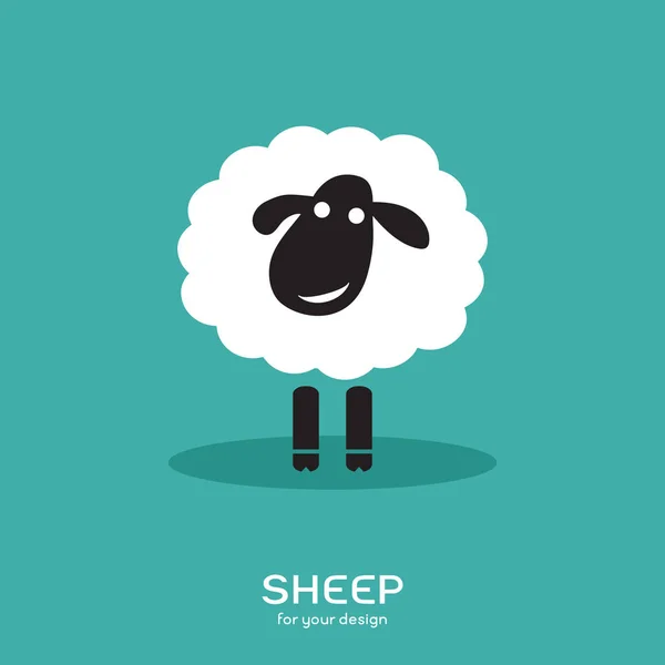 Векторное изображение овечьего рисунка на блуолетовом фоне, Фермерские животные — стоковый вектор
