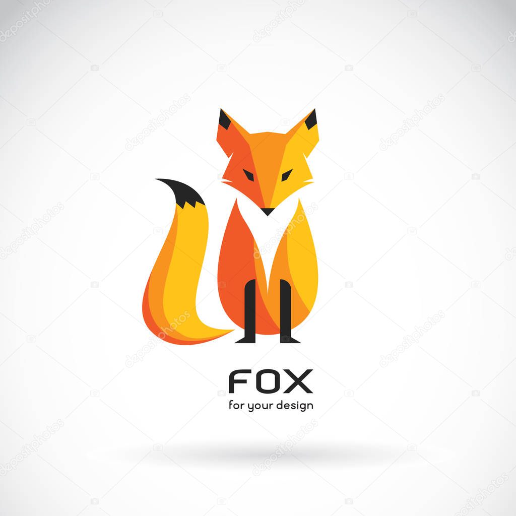 Vector image of a fox design on a white background, Vector fox for your design. Animal Logo.