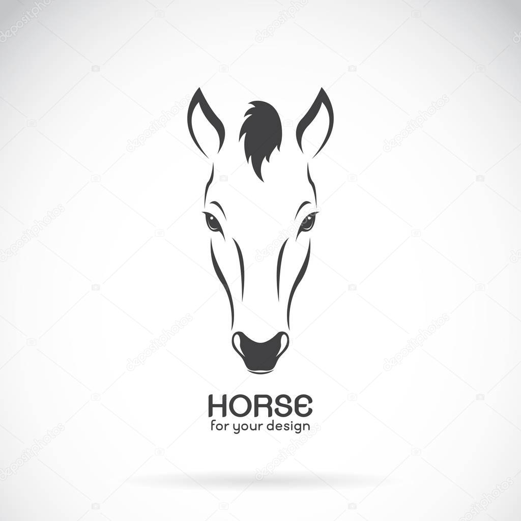 Vector image of a horse head design on white background, Vector horse logo. Wild Animals. Horse Farm