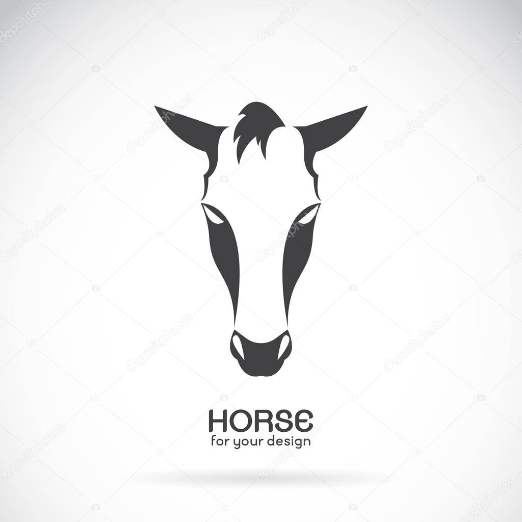 Vector image of a horse head design on white background, Vector horse logo. Wild Animals. Horse Farm