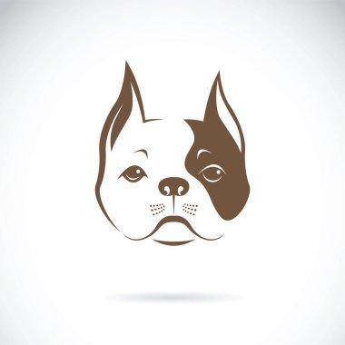 Vector of a dog face on a white background. Bulldog. Animal Logo clipart