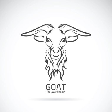 Beyaz arka planda bir keçi kafası tasarımı taşıyıcısı, Vahşi Hayvanlar.