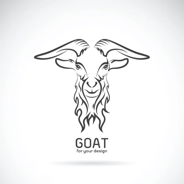 Vector de un diseño de cabeza de cabra sobre fondo blanco, Animales salvajes. — Vector de stock