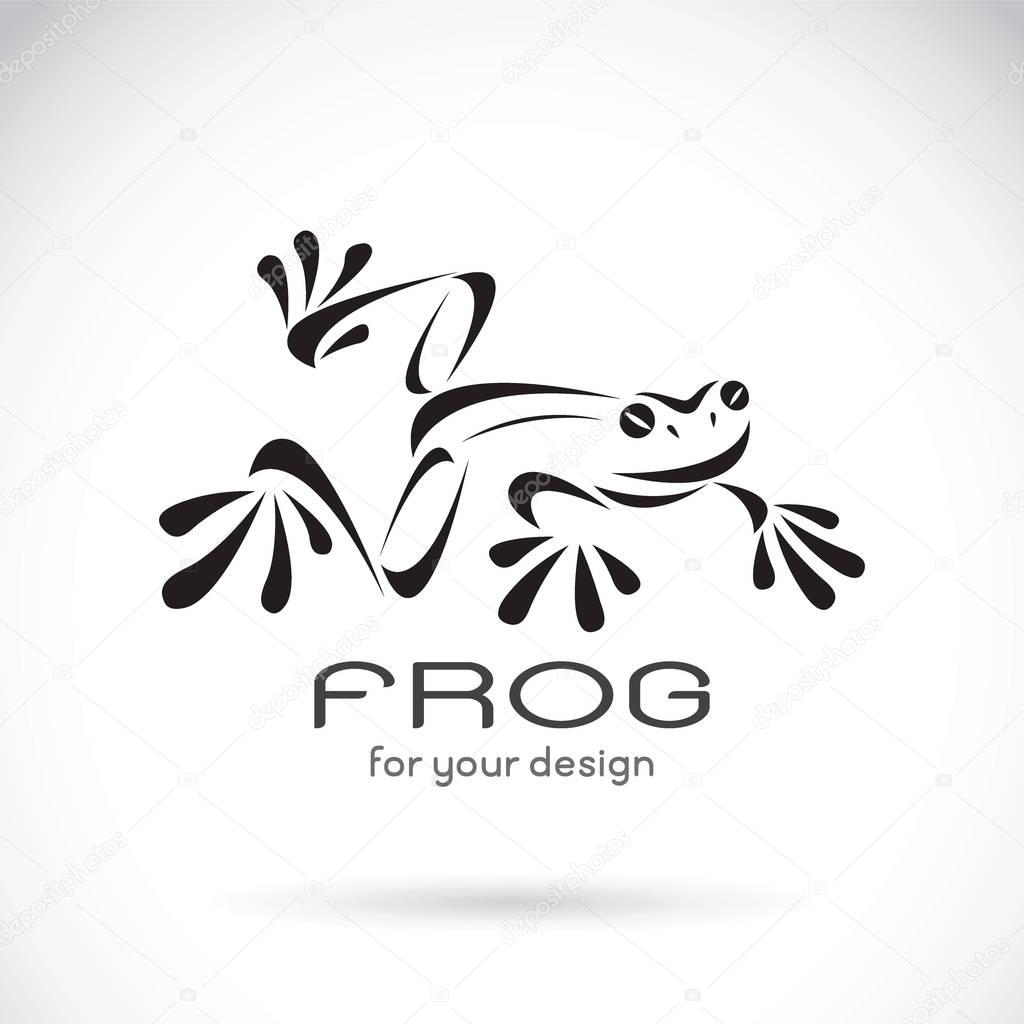 Vector image of a frog design on white background, Frog Logo. Wild Animals. Vector illustration.