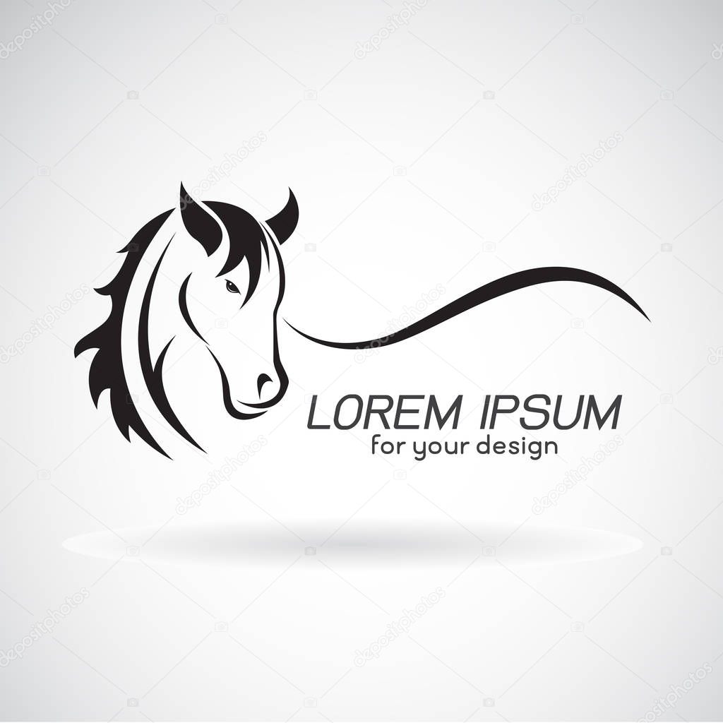 Vector image of a horse head design on white background, Horse Logo. Wild Animals. Vector illustration.