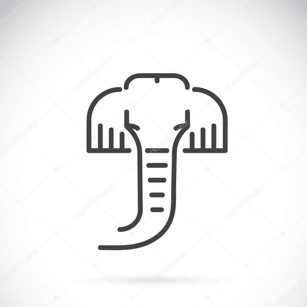 Vector of a elephant head design on a white background. Wild Animals.
