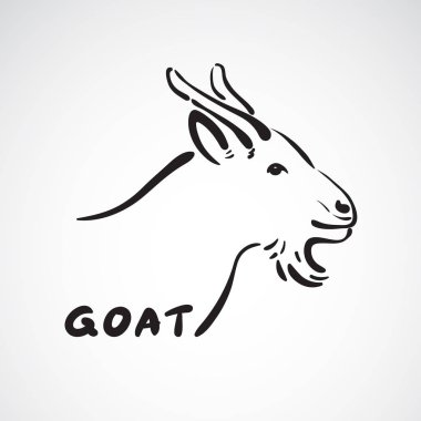 Beyaz arka planda bir keçi kafası taşıyıcısı. Çiftlik Hayvanları.