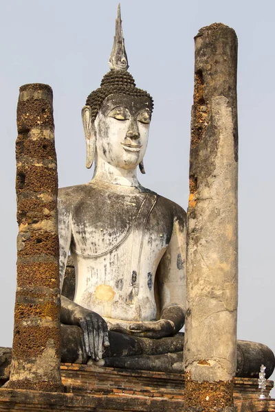 Sukhothai Historical Park In Thailandia, Statua del Buddha, Città Vecchia , — Foto Stock