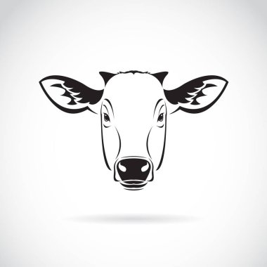 Beyaz arka planda bir inek kafası taşıyıcısı. Çiftlik Hayvanları.