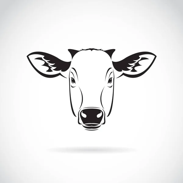 Vector de una cabeza de vaca sobre fondo blanco. Animales de granja. — Vector de stock