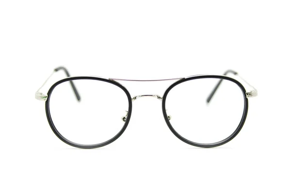Сучасні модні окуляри на білому тлі, окуляри — стокове фото