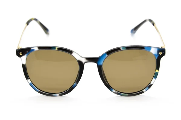 Moderna fashionabla solglasögon på vit bakgrund, Glasögon — Stockfoto