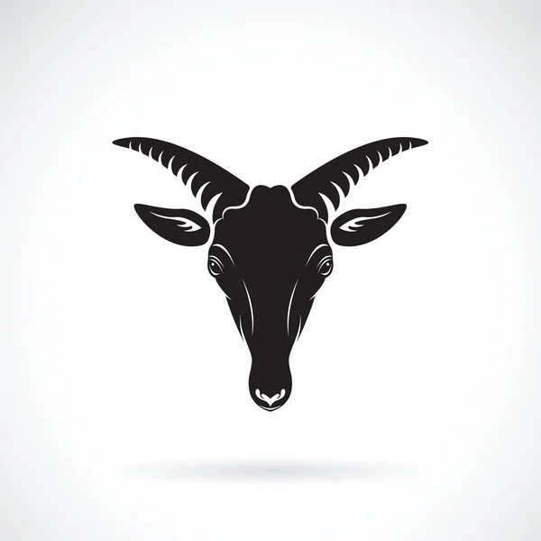 白い背景の上のヤギ山頭のベクトル。野生動物 — ストックベクタ