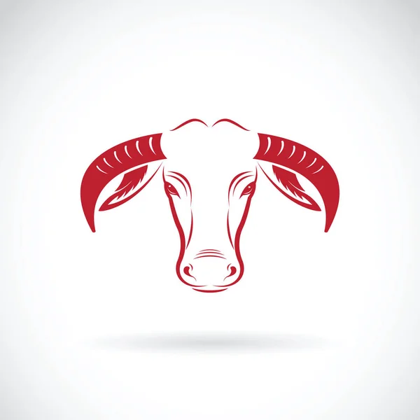 Vector de una cabeza de búfalo sobre fondo blanco. Animales salvajes. — Vector de stock