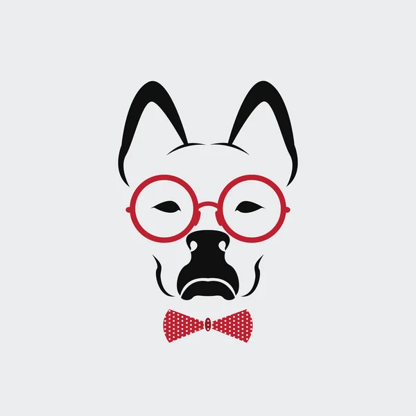 Vector de perro con gafas sobre fondo blanco. fashio animal — Archivo Imágenes Vectoriales