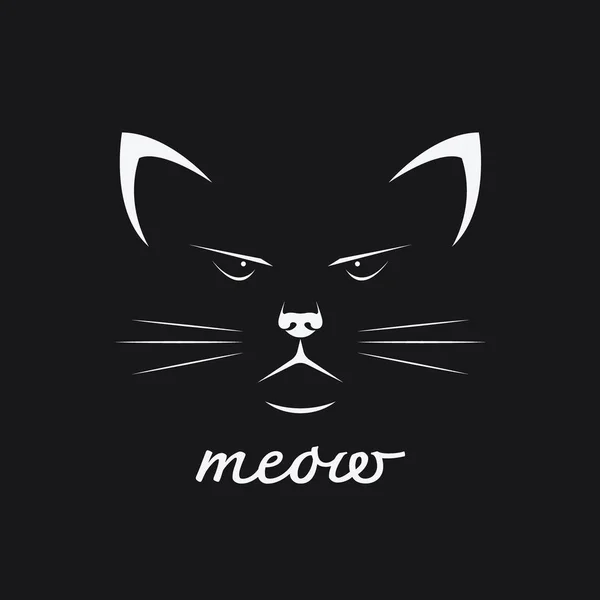 Vector van een kat gezicht ontwerp op zwarte achtergrond. Pet. dier. — Stockvector