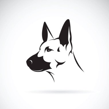 Beyaz arka planda, Pet A dog Head'a (Alman kurdu) vektör