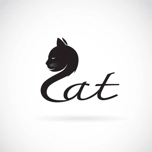 Vector of design cat is text on a white background. Pet. Animal — Stock Vector