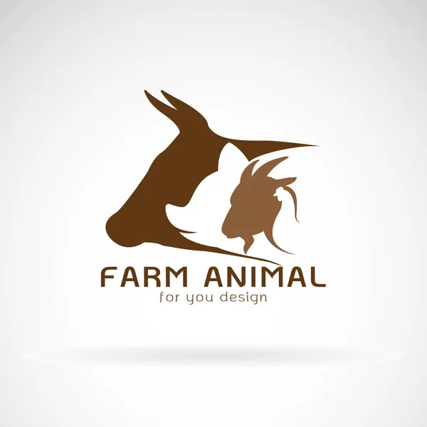 動物農場ラベルのベクトル グループ。牛、豚、鶏、ヤギ。アイコン. — ストックベクタ